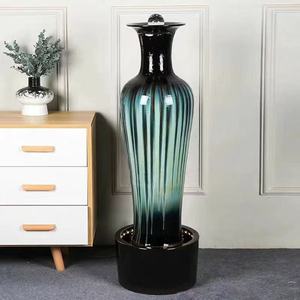 Jarrón Decorativo de Cerámica de 125x43 cm con Agua Fluyendo de Piso a Techo para Sala de Estar, Lujoso Recipiente Decorativo FUDA9239-A-125 - Product Image 1