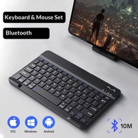 Keyboard Nirkabel Senyap Isi Ulang, Keyboard BT Mini Universal untuk iPad, iPhone, Tablet, Laptop