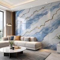 Panneau mural en marbre UV, aspect marbre PVC, panneau mural décoratif, surface brillante, revêtement mural pour salon, bureau, hôtel, intérieur