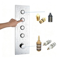 Kits de remplacement de pièces détachées pour robinets personnalisés, cartouche en laiton à bouton-poussoir thermostatique pour mitigeur de douche à contrôle de température