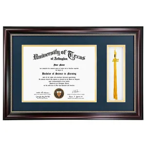 Personnalisé 8.5x11 11x14 A4 graduation Photo Certificats Document diplôme cadre avec pompon