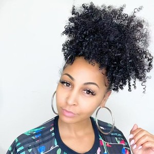 <span class=keywords><strong>Chic</strong></span> Humain donna 120g Puff Chignon parrucchino ricciolo crespo riccio italiano con onda naturale e sciolta stili onde profonde - Product Image 1