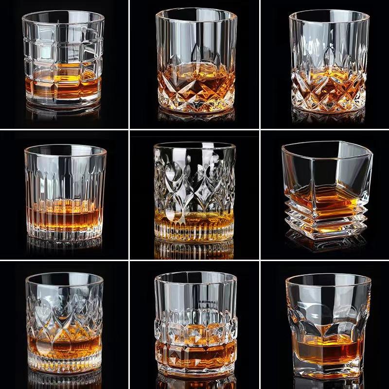 Tasses en verre cristal européen Verres à vin pour la maison Verres à whisky Ensemble créatif de grands verres à bière Spiritueux Boissons Incassable 10oz