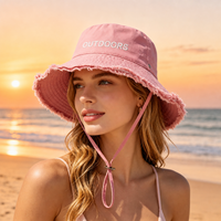 Topi Nelayan Elastis yang Dapat Disesuaikan, Logo Custom, Pelindung Matahari, Topi Pantai Musim Panas, Untuk Aktivitas Luar Ruangan Empat Musim, Memancing