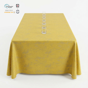 Thick for 120 Inch Round Jacquard Polyester Waterproof Eco-Friendly Customizable Damask <b>Tablecloth</b> Washable Party Supply - Product Image 1