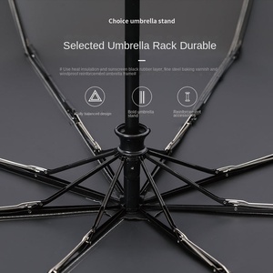 Sombrilla Publicitaria Plegable Automática con Protección UV Triple, Color Negro, con Impresión de Logotipo - Product Image 3