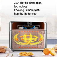 Horno Freidora de Aire Digital Eléctrico de 25 Litros de Acero Inoxidable con 10 Programas Preestablecidos, Horno Tostador Doméstico