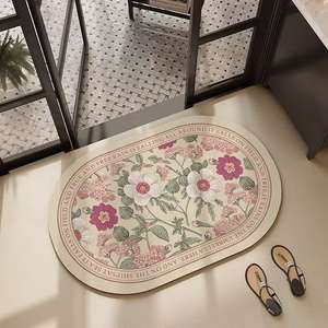 Tapis de porte de salle de bain classique, super absorbant, en gel de silice, lavable, en caoutchouc, antidérapant, écologique, lavable en machine, personnalisé - Product Image 1