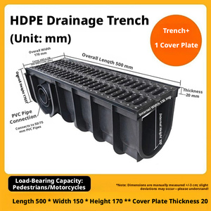 Vente directe d'usine de canaux de drainage de haute qualité : canaux de drainage à grille 1000x150x100 mm, écologiques et modernes - Product Image 2