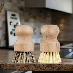 <span class=keywords><strong>2</strong></span> stuks milieuvriendelijke art deco design afwasborstels van hout voor potten, pannen en keukenreiniging, sisal palm materiaal, geschikt voor doopgelegenheden. - Product Image 5