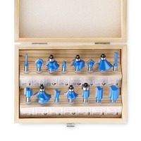 Jeu de 15 fraises Viextro pour routeur, queue de 1/4 pouce, revêtement AlTiN, pointe en carbure, pour sculpture sur bois, outils de travail du bois CNC, plastique