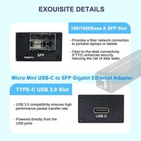 Adaptador USB 3.0 a SFP Gigabit Ethernet - Mini Tarjeta de Interfaz de Red Compatible con Windows/macOS/Linux, Full/Half Duplex