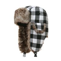 Logotipo personalizado Faux Fur Ear Flaps Trapper Hat Sombreros de invierno para Mujeres Hombres