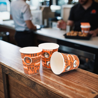 Gobelets à café et à thé jetables en papier kraft biodégradable et compostable de qualité supérieure, écologiques, avec revêtement PE, à paroi simple