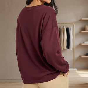 Women's Oversized Short Sleeve <b>Batwing</b> O-Neck <b>T</b>-<b>Shirt</b> Solid Color Knitted Polyester/Cotton Eco-Friendly Casual Luxury - Product Image 4