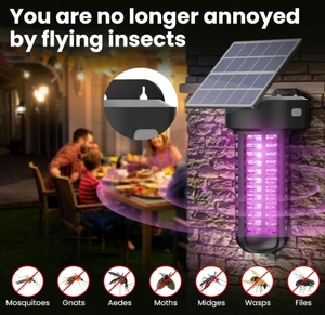 Lámpara Antimosquitos para Patio, Lámpara Impermeable Inalámbrica Recargable con Encendido/Apagado Automático para Jardín al Aire Libre - Product Image 2