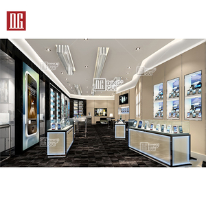 DG showcase digital store counter design display mobile phone display cabinet, telephone booth cabinet camera wall cabinet