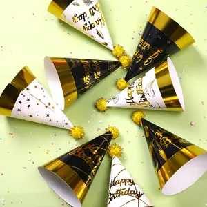 verjaardag hoed kegel Suppliers-Amazon Hot Koop Gelukkig Verjaardagsfeestje Hoed Verjaardag Papier Cone Verjaardag Hoeden