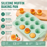 Moules à gâteau en silicone en gros, forme géométrique à 12 cavités, 3D, compatibles lave-vaisselle et four