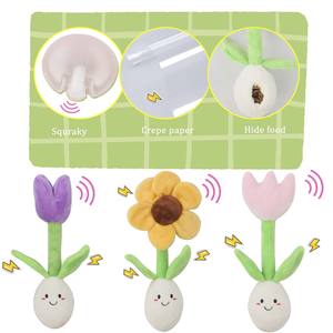Toptan moda Pet çiğnemek oyuncaklar sevimli 3-in-1 çiçek seti lale ayçiçeği gizlemek gıda gıcırtılı köpek bulmaca oyuncak - Product Image 2