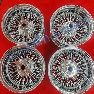 <span class=keywords><strong>Jantes</strong></span> de voiture classiques en chrome brillant, luxe rétro, à rayons, 5 trous, 13 pouces, <span class=keywords><strong>jantes</strong></span> à rayons 13x7, roues à rayons - Product Image 2