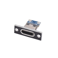 Connecteur de soudure à 2 broches de type C femelle noir avec plaque de fixation, prise de charge rapide pour éclairage LED