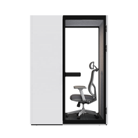 Cabine de bureau individuelle mobile moderne Comine, insonorisée et acoustique, à hauteur réglable, pour espace de travail flexible, idéale pour centres commerciaux et villas