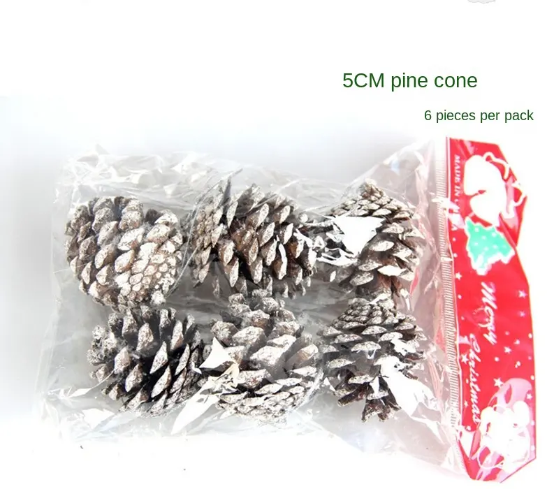 मौके क्रिसमस सजावट पाइन कोन क्रिसमस पेड़ सजावट प्राथमिक रंग पाइन शंकु 5CM लटकन सफेद बढ़त पाइन शंकु आभूषण