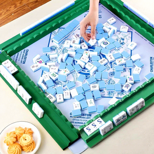 Règle et pousseur de Mahjong en bois massif de luxe moderne, 50,5 cm, ondulés, ensemble de 4 pièces, base de jeu de société de bureau, support pour dominos et poker - Product Image 6