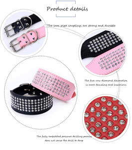 <span class=keywords><strong>Collar</strong></span> decorativo para mascotas de cuero PU ajustable a la moda, <span class=keywords><strong>Collar</strong></span> de perro con tachuelas de cristal, <span class=keywords><strong>Collar</strong></span> de perro con diamantes de imitación ostentosos de lujo - Product Image 4