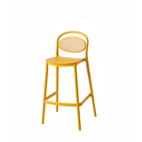 Chaises de bar hautes d'extérieur pour loisirs, chaises de bar empilables pour cuisine, chaises de bar en PP, chaises de restaurant en rotin