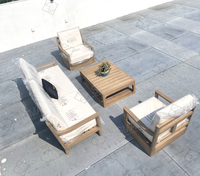 Juego de sofás de madera de teca Sigma, juego de mesa de comedor, muebles, muebles de exterior, sofás de jardín, muebles para el hogar, Canap Blanc