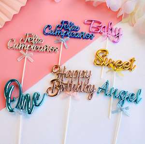 Wholesale 3D Letter <strong>Sweet</strong> One Baby Shower <strong>Spanish</strong> Cake Topper Happy Birthday Toppers for Cake Decoration - Product Image 1