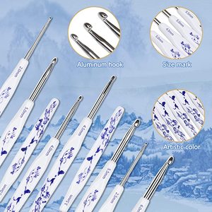 9 pièces aiguille de Crochet en aluminium avec poignée en plastique à motif de <span class=keywords><strong>porcelaine</strong></span> bleue et blanche - Product Image 5