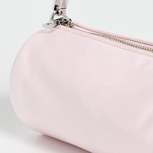 Bolso cilíndrico rosa con cremallera para mujer, bolsos de hombro individuales, bolsos con correa para el hombro, logotipo personalizado DIY, impermeable, elegante bolso de nailon para axilas - Product Image 4