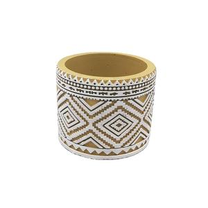 Offre Spéciale petit Pot de <span class=keywords><strong>fleur</strong></span> en béton à Base ronde jaune à Texture de treillis - Product Image 4