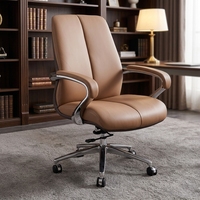 Chaise de bureau en cuir pour président et patron Design moderne de luxe hauteur réglable à mi-dossier directeur