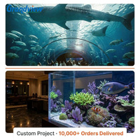 Panel de Ventana de Visualización para Acuarios Marinos de 80-200 mm de Grosor, Fabricado en Acrílico Fundido, para Tanques de Peces Grandes, OEM