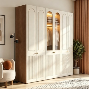 Armoire de chambre en <span class=keywords><strong>bois</strong></span> moderne à 6 portes, grande capacité, organisateur de vêtements, placard de luxe en <span class=keywords><strong>bois</strong></span> - Product Image 1