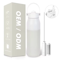 Bouteille d'eau en acier inoxydable grande capacité, isolée sous vide, anti-fuite, bouteille d'eau de sport, logo personnalisé