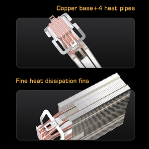 Refroidisseur CPU LOVINGCOOL 120 mm pour les constructeurs de systèmes, 4 caloducs, empilement de dissipateurs fins, éclairage RVB, compatible, réduction de prix en gros - Product Image 3