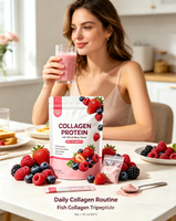 OEM 10g*10 Sachets Gemengde Bessen Collageen Poeder, Vis Collageen Tripeptide, Antioxidanten Immuniteit Ondersteunende Beauty Drink Poeder