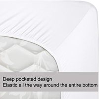 Drap-housse en tricot jersey extensible doux de taille Queen T-shirt confortable Matelas de séjour blanc extensible à 4 voies (de 5 à 16 pouces de profondeur)