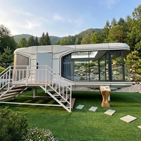 Maison capsule spatiale prête à vivre, maison préfabriquée de luxe en conteneur, villa modulaire avec système de maison intelligente et salle de bain