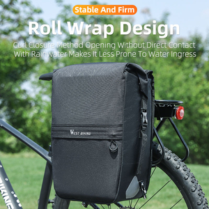 Sacoche de porte-bagages arrière simple WEST BIKING pour vélo, 29L grande capacité, pour voyage et sport en extérieur - Product Image 6