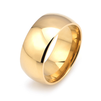 FANKE 18K Vergoldeter Hochglanz-Mehrbreiten-Modeschmuckring mit Gravur Logo Paar-Schmuck Edelstahl
