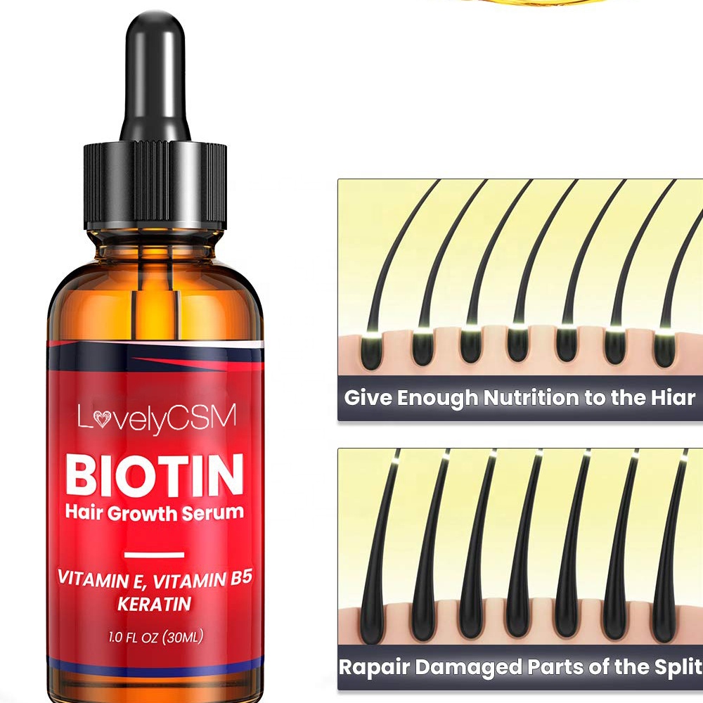 Anti hair loss treatment serum ginger oil serum hair regrowth care vitamin b5 biotin hair growth serum oil for men and women