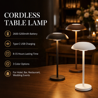Lampe de Chevet LED Tactile Marron Champignon, 3 Températures de Couleur, Intensité Réglable, Rechargeable, Sans Fil, Portable, USB, pour Bar