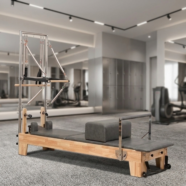 High End Oak Pilates Reformer with Half Tower Core Bed Durable & Eco-Friendly for Commercial Gym Pilates Studio