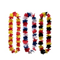 Fournitures de décoration de fête, colliers de fleurs hawaïennes, colliers de fleurs tropicales colorés pour fête luau, vacances, plage, piscine